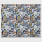 Winter Sneeuwdorp Sneeuwman Plezier Cadeaupapier (Vlak)