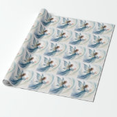 Winter Sneeuwfee Watercolor Kunst Kerstmis Cadeaupapier (Uitgerold)