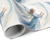 Winter Sneeuwfee Watercolor Kunst Kerstmis Cadeaupapier (Rol Hoek)