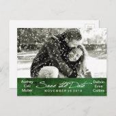 Winter Sneeuwfoto slaat de datum op Aankondigingskaart (Voorkant / Achterkant)