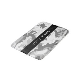 Winter Sneeuwgrijs Camouflage Jouw naam Personalis Badmat
