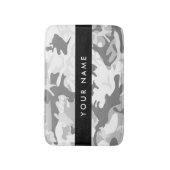 Winter Sneeuwgrijs Camouflage Jouw naam Personalis Badmat (Voorkant Verticaal)