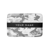 Winter Sneeuwgrijs Camouflage Jouw naam Personalis Badmat (Voorkant)