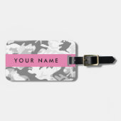 Winter Sneeuwgrijs Camouflage Jouw naam Personalis Bagagelabel (Voorkant horizontaal)