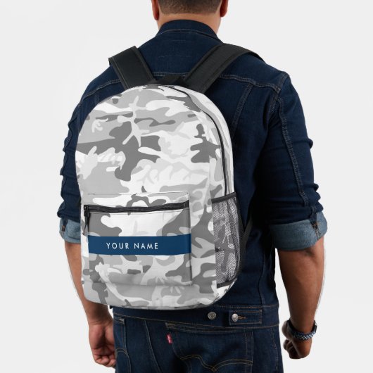 Winter Sneeuwgrijs Camouflage Jouw naam Personalis Bedrukte Rugzak (Insitu (model))