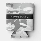 Winter Sneeuwgrijs Camouflage Jouw naam Personalis Blikjeskoeler (Voorkant)