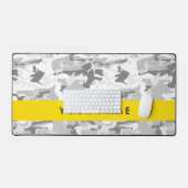Winter Sneeuwgrijs Camouflage Jouw naam Personalis Bureaumat (Keyboard & Muis)