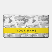 Winter Sneeuwgrijs Camouflage Jouw naam Personalis Bureaumat (Voorkant)