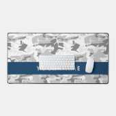 Winter Sneeuwgrijs Camouflage Jouw naam Personalis Bureaumat (Keyboard & Muis)