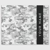 Winter Sneeuwgrijs Camouflage Jouw naam Personalis Cadeaupapier (Vlak)
