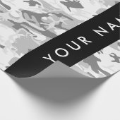 Winter Sneeuwgrijs Camouflage Jouw naam Personalis Cadeaupapier (Hoek)