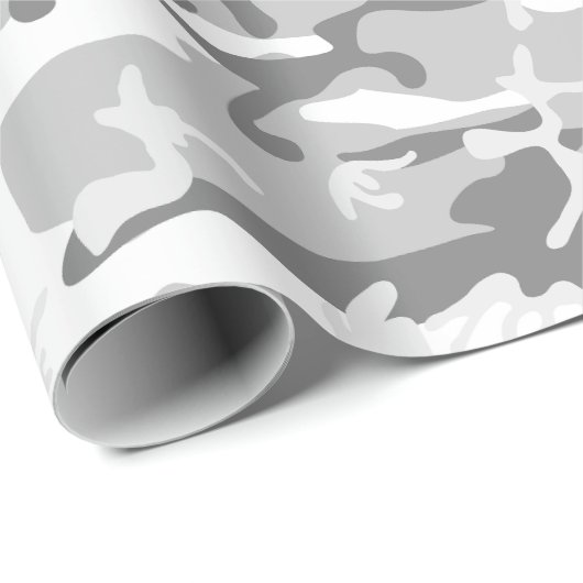 Winter Sneeuwgrijs Camouflage Jouw naam Personalis Cadeaupapier (Rol Hoek)