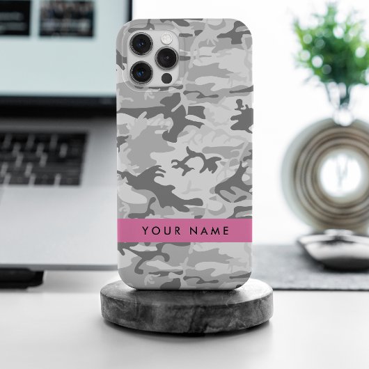 Winter Sneeuwgrijs Camouflage Jouw naam Personalis Case-Mate iPhone Case