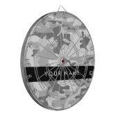 Winter Sneeuwgrijs Camouflage Jouw naam Personalis Dartbord (Voorkant Links)