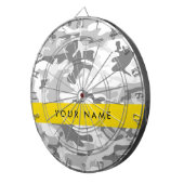 Winter Sneeuwgrijs Camouflage Jouw naam Personalis Dartbord (Voorkant Rechts)