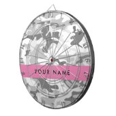 Winter Sneeuwgrijs Camouflage Jouw naam Personalis Dartbord (Voorkant Rechts)