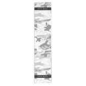 Winter Sneeuwgrijs Camouflage Jouw naam Personalis Korte Tafelloper (Voorkant)