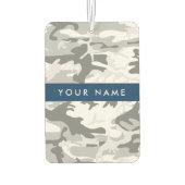 Winter Sneeuwgrijs Camouflage Jouw naam Personalis Luchtverfrisser (Achterkant)