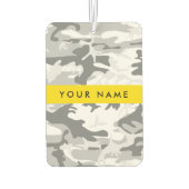 Winter Sneeuwgrijs Camouflage Jouw naam Personalis Luchtverfrisser (Achterkant)