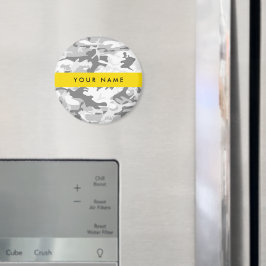 Winter Sneeuwgrijs Camouflage Jouw naam Personalis Magneet