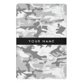 Winter Sneeuwgrijs Camouflage Jouw naam Personalis Mini Klembord (Achterkant)