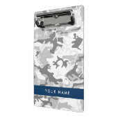 Winter Sneeuwgrijs Camouflage Jouw naam Personalis Mini Klembord (Angled2)