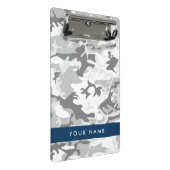 Winter Sneeuwgrijs Camouflage Jouw naam Personalis Mini Klembord (Schuin)