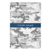 Winter Sneeuwgrijs Camouflage Jouw naam Personalis Mini Klembord (Achterkant)