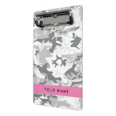 Winter Sneeuwgrijs Camouflage Jouw naam Personalis Mini Klembord (Angled2)