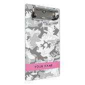 Winter Sneeuwgrijs Camouflage Jouw naam Personalis Mini Klembord (Schuin)