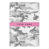 Winter Sneeuwgrijs Camouflage Jouw naam Personalis Mini Klembord (Achterkant)