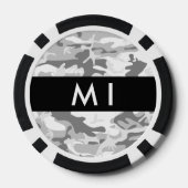 Winter Sneeuwgrijs Camouflage Jouw naam Personalis Poker Chips (Achterkant)
