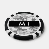 Winter Sneeuwgrijs Camouflage Jouw naam Personalis Poker Chips (Enkel)