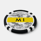 Winter Sneeuwgrijs Camouflage Jouw naam Personalis Poker Chips (Enkel)