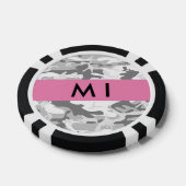 Winter Sneeuwgrijs Camouflage Jouw naam Personalis Poker Chips (Enkel)