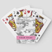 Winter Sneeuwgrijs Camouflage Jouw naam Personalis Pokerkaarten (Achterkant)