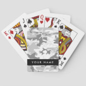 Winter Sneeuwgrijs Camouflage Jouw naam Personalis Pokerkaarten (Achterkant)