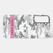 Winter Sneeuwgrijs Camouflage Jouw naam Personalis Samsung Galaxy Hoesje (Achterkant horizontaal)