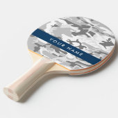 Winter Sneeuwgrijs Camouflage Jouw naam Personalis Tafeltennisbatje (Voorkant Gekanteld)