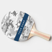 Winter Sneeuwgrijs Camouflage Jouw naam Personalis Tafeltennisbatje (Zijkant)
