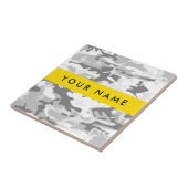 Winter Sneeuwgrijs Camouflage Jouw naam Personalis Tegeltje (Zijkant)