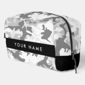 Winter Sneeuwgrijs Camouflage Jouw naam Personalis Toilettasje (Rechterhoek)