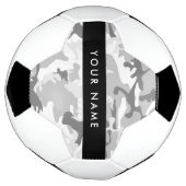 Winter Sneeuwgrijs Camouflage Jouw naam Personalis Voetbal (Gedraaid)