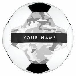 Winter Sneeuwgrijs Camouflage Jouw naam Personalis Voetbal