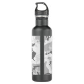 Winter Sneeuwgrijs Camouflage Jouw naam Personalis Waterfles (Achterkant)