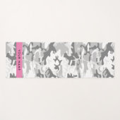Winter Sneeuwgrijs Camouflage Jouw naam Personalis Yogamat (Voorkant (horizontaal))