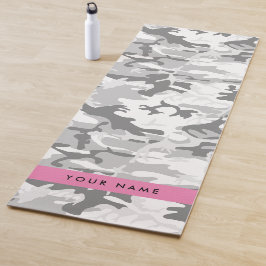 Winter Sneeuwgrijs Camouflage Jouw naam Personalis Yogamat