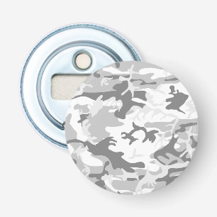 Winter Sneeuwgrijze camouflage, Militair, Leger Button Flesopener