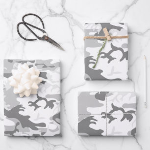 Winter Sneeuwgrijze camouflage, Militair, Leger Inpakpapier Vel
