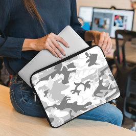 Winter Sneeuwgrijze camouflage, Militair, Leger Laptop Sleeve
